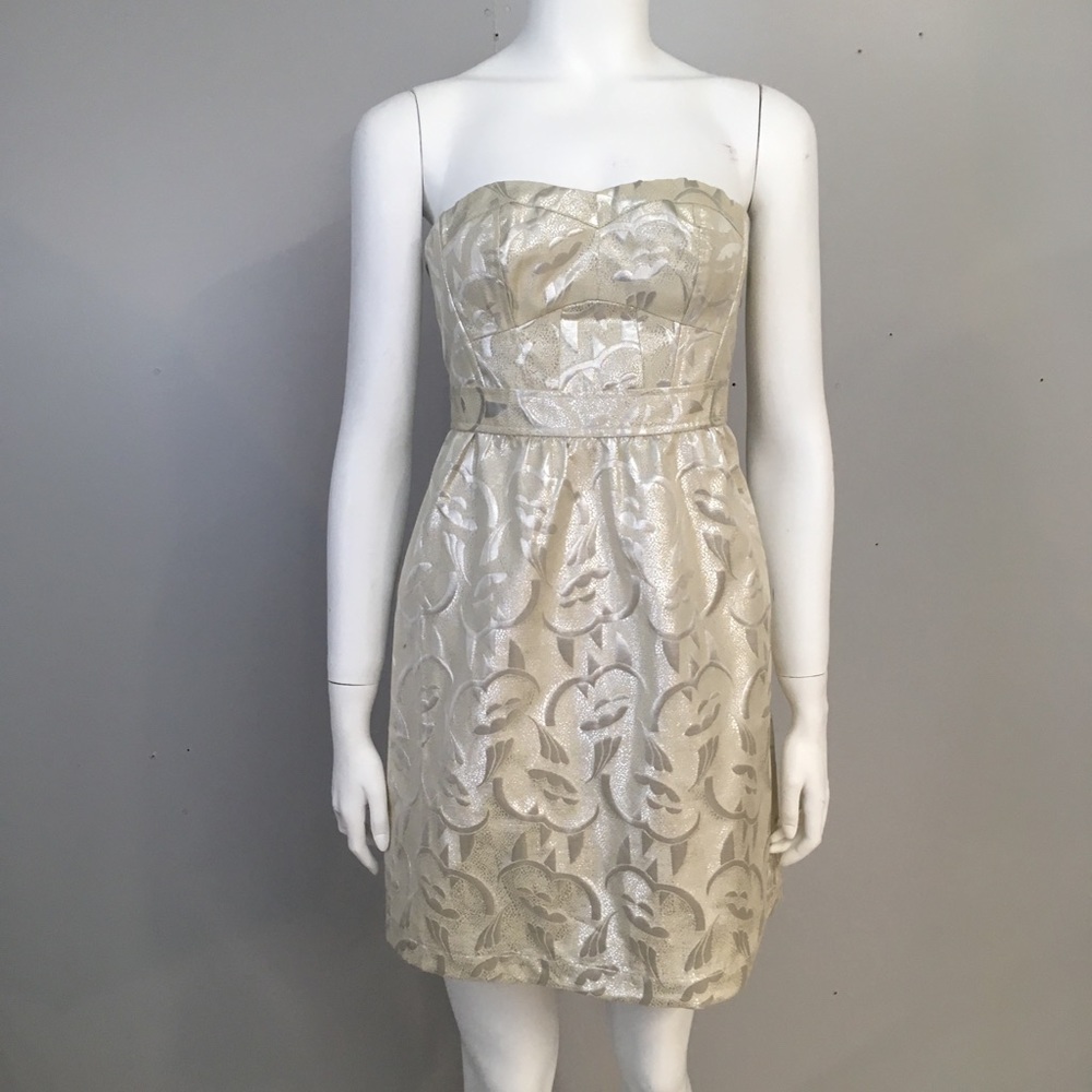 NEW American Eagle Dress Strapless Short Paisley Shimmer